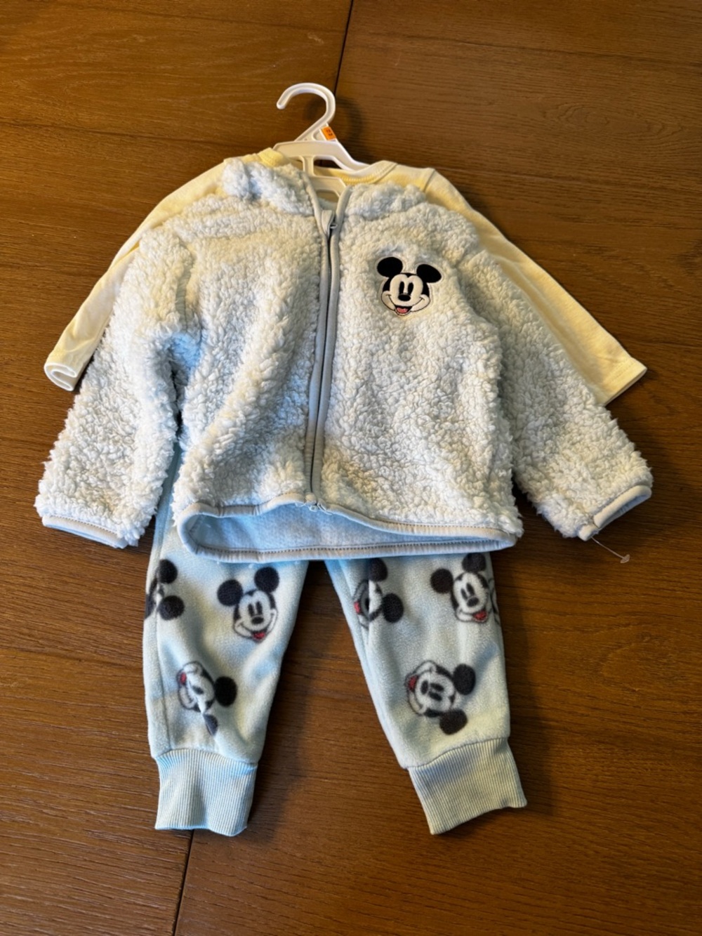 Disney Baby Cream Mickey Mouse Long Sleeve Bodysuit